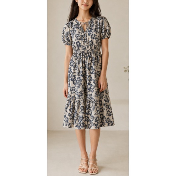 The New Society Other - The New Society Girls Floral Hibiscus Dress Size 16y Teen Youth Boho Linen Blend